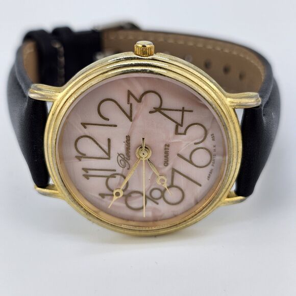 Vintage Ronica Women\'s Watch 36MM Pink Dial Black Leather Bands New Battery‎ main image 6